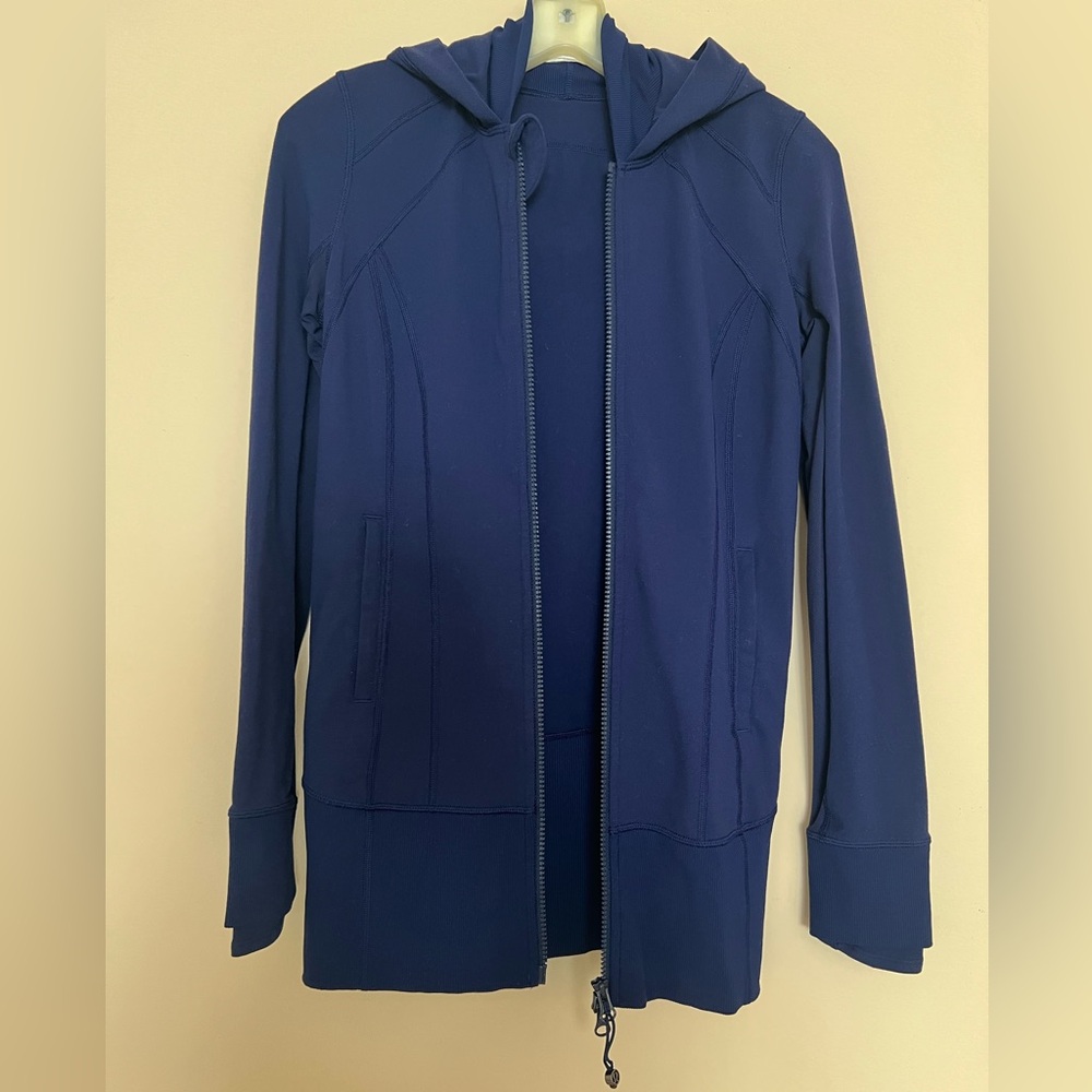 Lululemon navy blue hooded Long Jacket - Picture 4 of 16